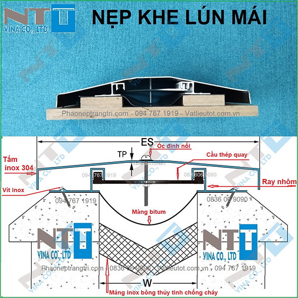 Nẹp khe lún mái